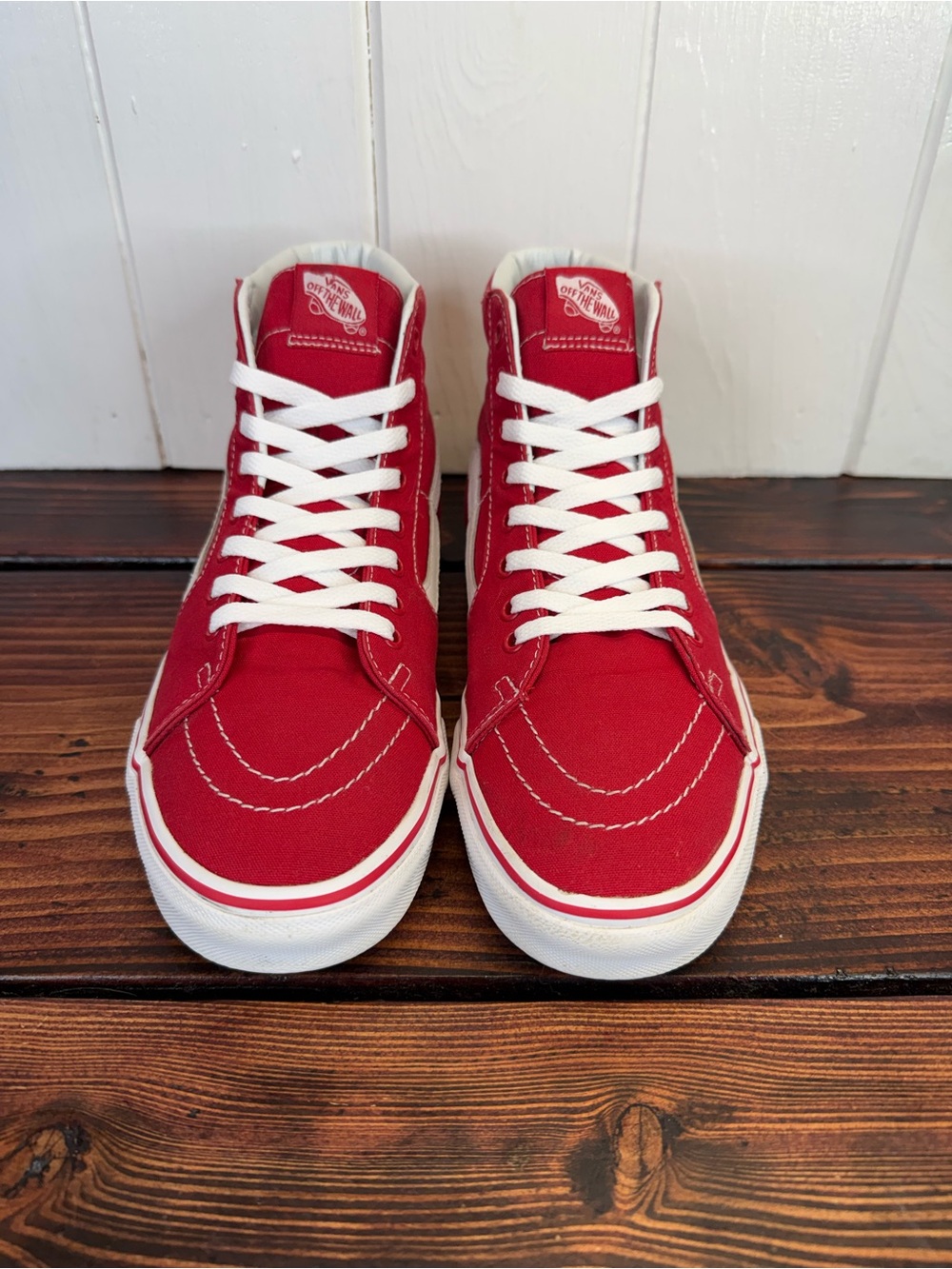 Vans Sk8-Hi Red/True White High-Top Skate Shoes – Men’s 10 - Picture 3 of 8